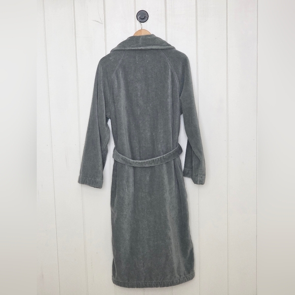 CYBER MONDAY! Frette Velour Shawl Collar Robe In Grey Size Large - Picture 5 of 6